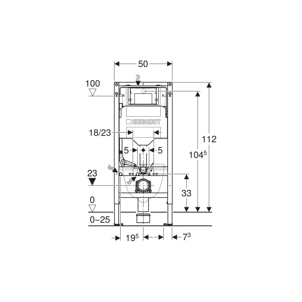 Geberit Duofix Sigma Set promo Rezervor WC incastrat cu cadru si izolare fonica (UP320), 12 cm