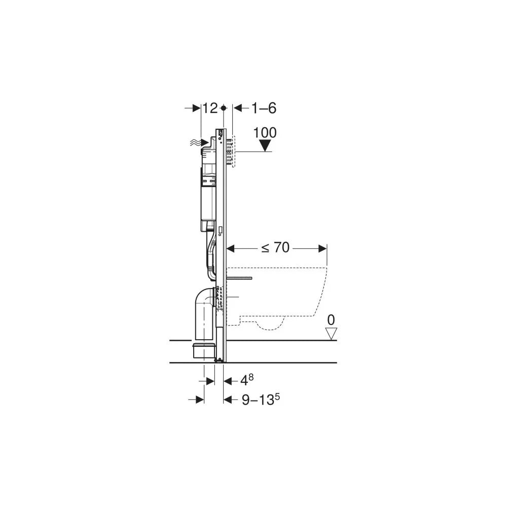 Geberit Duofix Sigma Set promo Rezervor WC incastrat cu cadru si izolare fonica (UP320), 12 cm