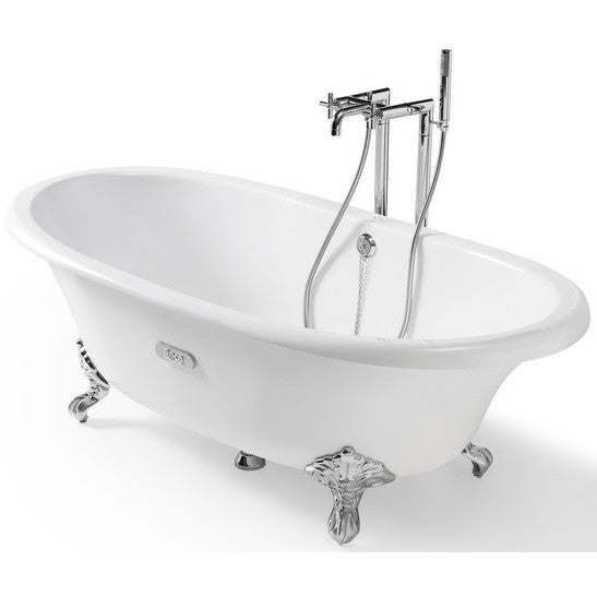 Cada freestanding ovala Roca Newcast fonta 170x85 cm, exterior alb
