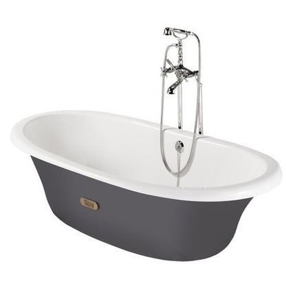 Cada freestanding ovala Roca Newcast fonta 170x85 cm, exterior gri
