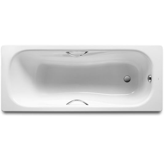 Cada baie dreptunghiulara Roca Princess-N otel emailat 170x70 cm, manere cromate