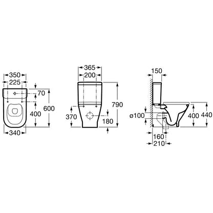 Roca The Gap Clean Rim Rezervor WC, alimentare inferioara