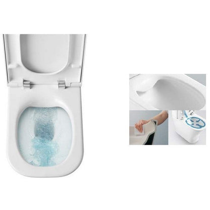 Set promo Vas WC suspendat cu rezervor incastrat si capac soft close Roca Nexo Rimless 36x53 cm evacuare orizontala