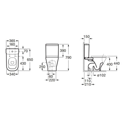 Roca The Gap Rezervor WC, alimentare inferioara