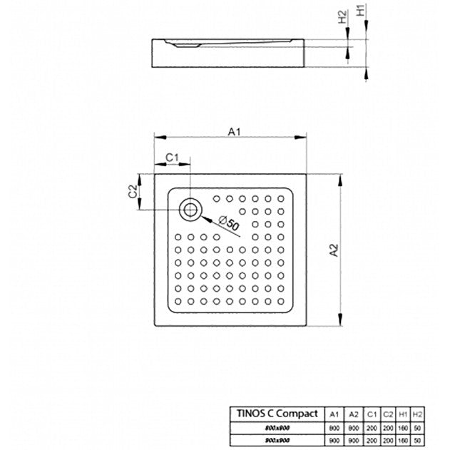 Set promo Cabina dus patrata cu usa batanta Radaway Torrenta KDJ 80x80 cm, cadita si sifon