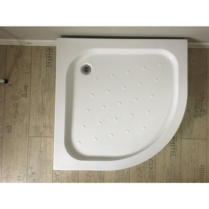 Set promo Cabina dus semirotunda cu usi glisante Radaway Alienta A900 90x90 cm, cadita si sifon