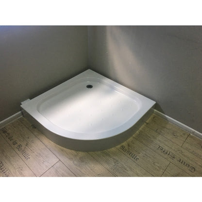 Set promo Cabina dus semirotunda cu usi glisante Radaway Alienta A800 80x80 cm, cadita si sifon