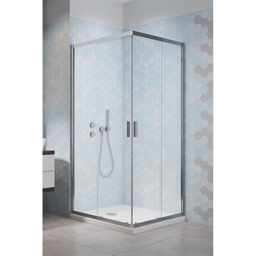 Set promo Cabina dus patrata cu usi glisante Radaway Alienta C900 90x90 cm, cadita si sifon