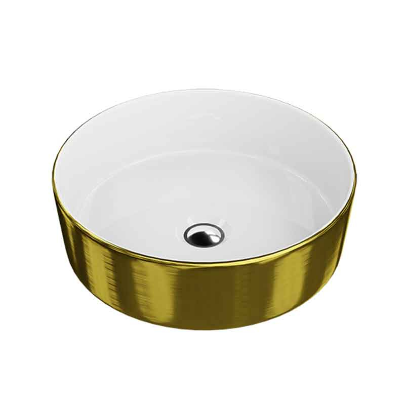 Lavoar baie pe blat, auriu periat, rotund Spectrum Rosina 37x37 cm