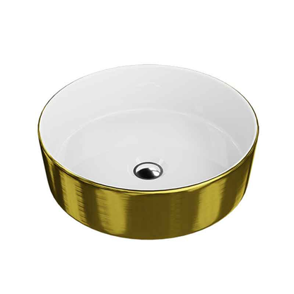 Lavoar baie pe blat, auriu periat, rotund Spectrum Rosina 37x37 cm