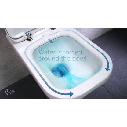 Set promo Vas WC pe pardoseala cu rezervor aparent si capac soft close Ideal Standard Tesi AquaBlade 37x67 cm evacuare orizontala sau verticala