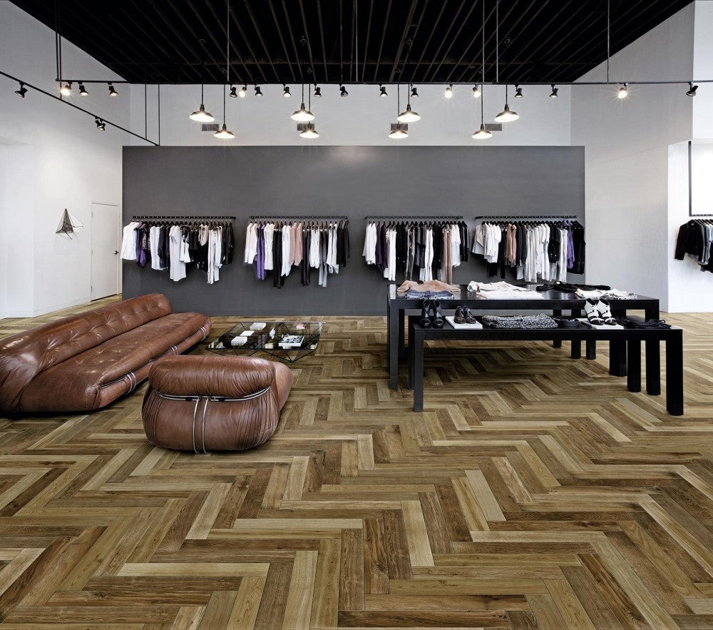 Gresie interior portelanata maro 10x70 cm, Marazzi Treverkfusion Brown
