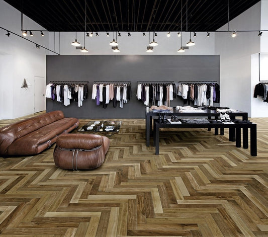 Gresie interior portelanata maro 10x70 cm, Marazzi Treverkfusion Brown