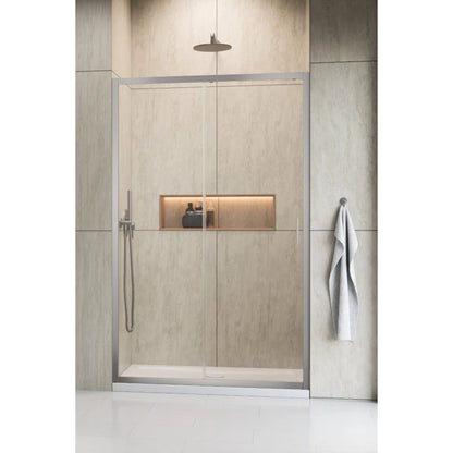 Usa dus glisanta Radaway Alienta Brushed Nickel DWJ 120xH190 cm, montaj in nisa, profil nichel periat