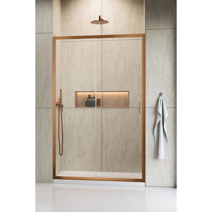Usa dus glisanta Radaway Alienta Brushed Copper DWJ 100xH190 cm, montaj in nisa, profil cupru periat
