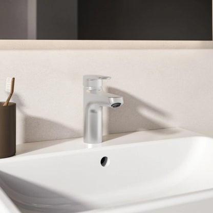 Ambient Baterie lavoar Ideal Standard Alu+ cu ventil click-clack, H16 cm, argintiu
