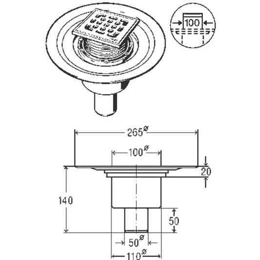 Sifon pardoseala Viega 50 mm