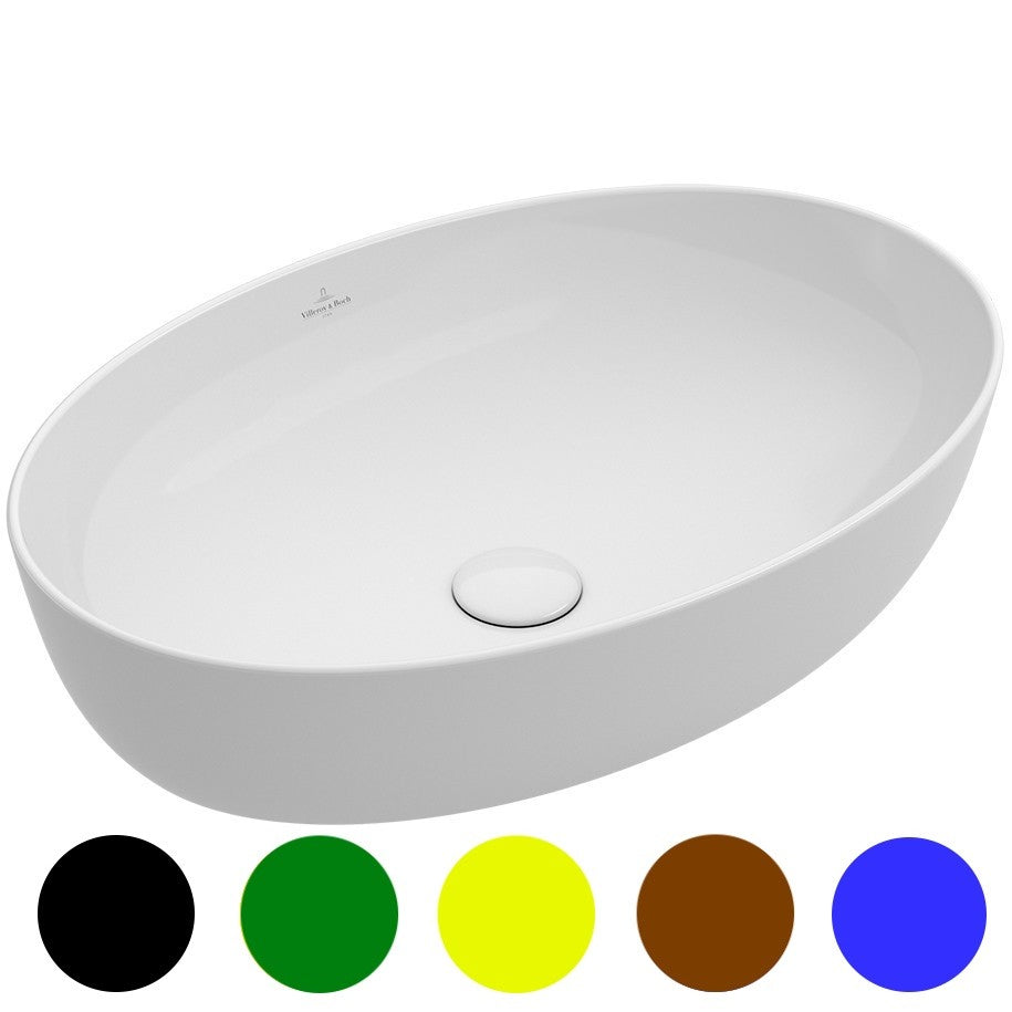 Lavoar baie pe blat, oval Villeroy & Boch Artis 61x41 cm, optional bicolor