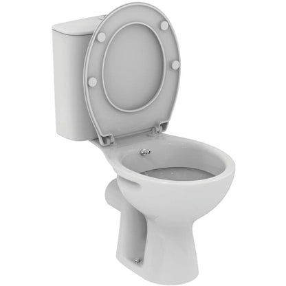 Set promo Vas WC cu bideu pe pardoseala cu rezervor aparent, baterie si capac Vidima Ulysse S 37x64 cm evacuare orizontala