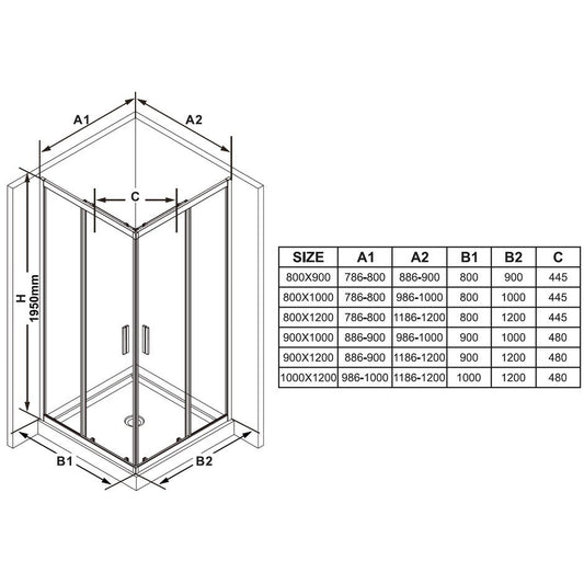 Cabina dus dreptunghiulara cu usi glisante Ravak Blix Slim BLSRV2K+BLSRV2K 120x100 cm, profil crom