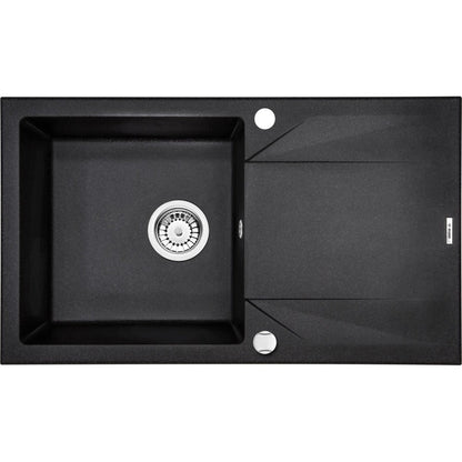 Deante Evora Set chiuveta bucatarie granit 78x44 cm, negru mat si baterie monocomanda Deante Milin negru mat