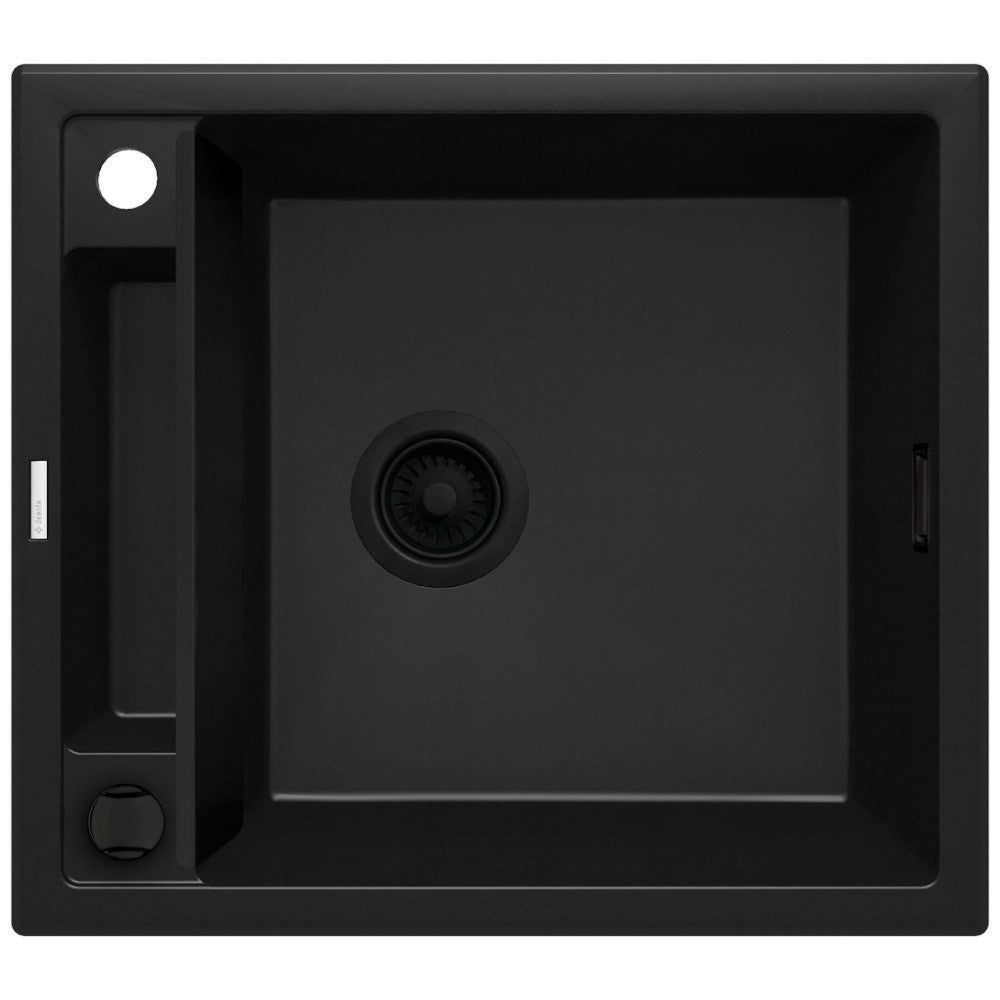 Deante Magnetic Set chiuveta bucatarie granit 56x50 cm, negru si baterie monocomanda Deante Milin negru