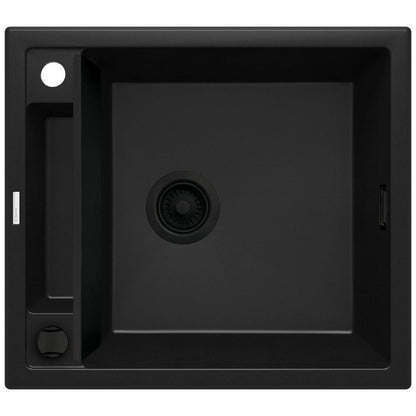 Deante Magnetic Set chiuveta bucatarie granit 56x50 cm, negru si baterie monocomanda Deante Milin negru