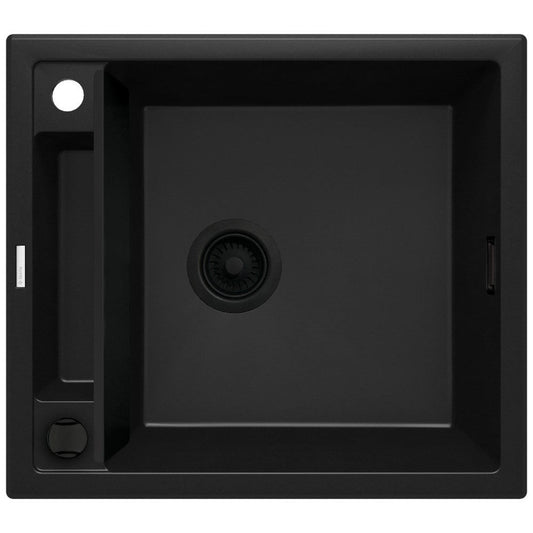 Deante Magnetic Set chiuveta bucatarie granit 56x50 cm, negru si baterie monocomanda Deante Milin negru